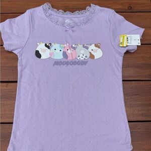 Squishmallows Kids Lavender Graphic Tee Size M Girls NWT